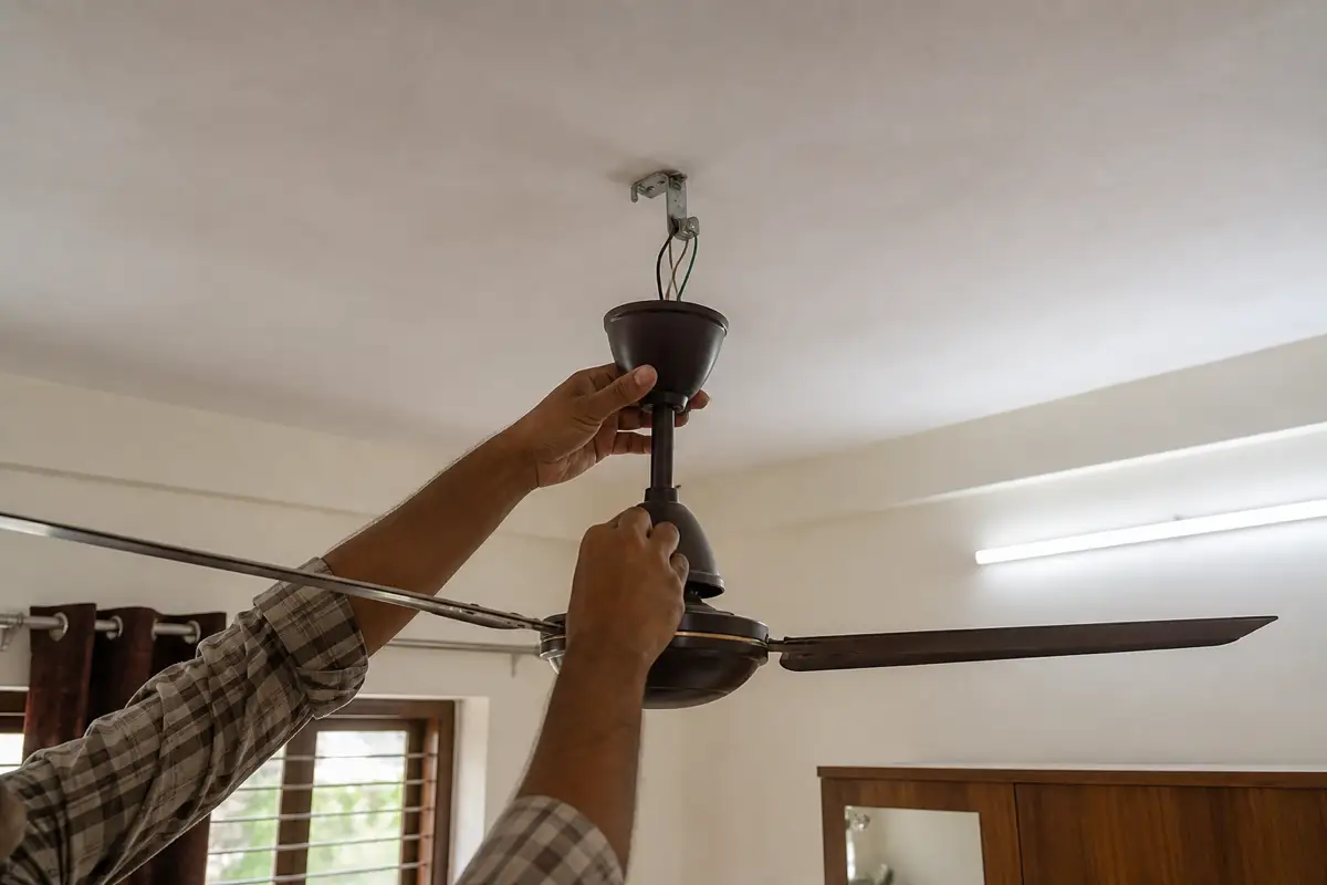 Fan and light installation in Akbarpur (Nawada), Nawada