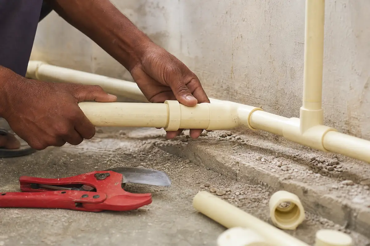 Water pipe fitting with CPVC pipes and joints in Nawada Bihar
